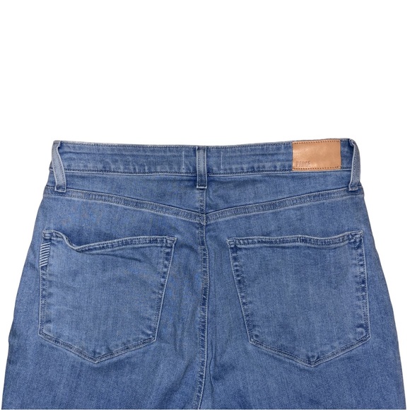 PAIGE Light Blue Straight Leg Jeans with Subtle Knee Distress - Picture 6 of 7